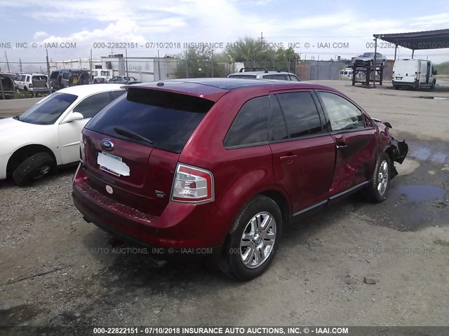 2FMDK49C27BB70168 - 2007 FORD EDGE SEL PLUS RED photo 4