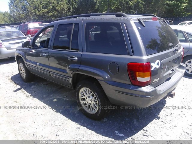 1J4GW58N92C205855 - 2002 JEEP GRAND CHEROKEE LIMITED GRAY photo 3