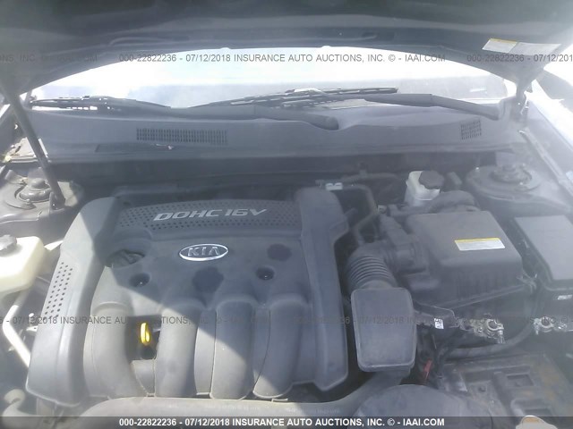 KNAGE123785252367 - 2008 KIA OPTIMA LX/EX GRAY photo 10