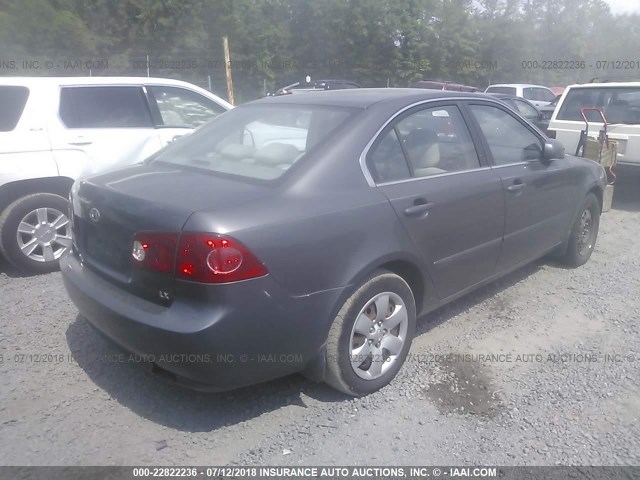 KNAGE123785252367 - 2008 KIA OPTIMA LX/EX GRAY photo 4