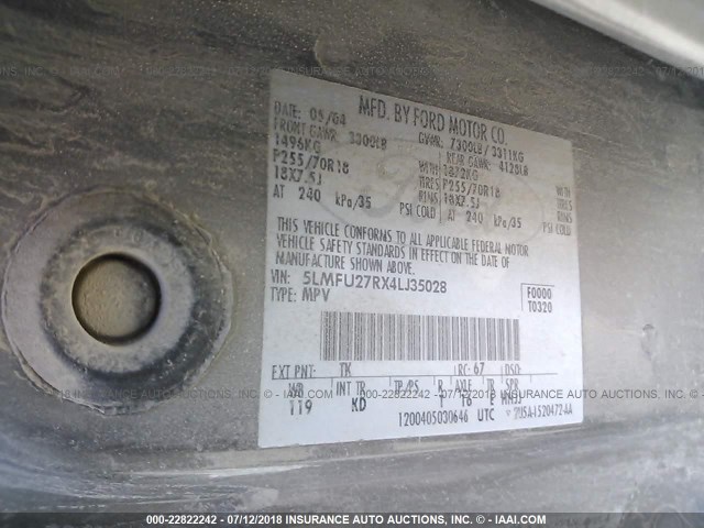 5LMFU27RX4LJ35028 - 2004 LINCOLN NAVIGATOR BROWN photo 9