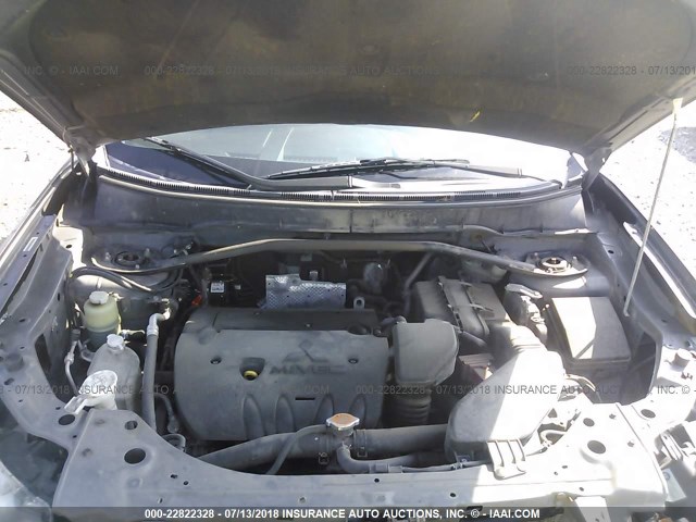 JA4AT3AW8AZ016440 - 2010 MITSUBISHI OUTLANDER SE GRAY photo 10