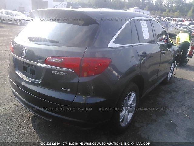 5J8TB4H57EL003435 - 2014 ACURA RDX TECHNOLOGY GRAY photo 4