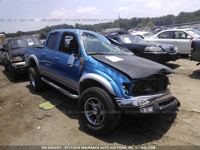 5TEGN92N74Z358487 - 2004 TOYOTA TACOMA DOUBLE CAB PRERUNNER BLUE photo 1