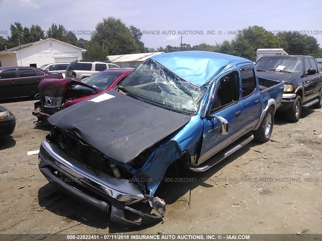 5TEGN92N74Z358487 - 2004 TOYOTA TACOMA DOUBLE CAB PRERUNNER BLUE photo 2