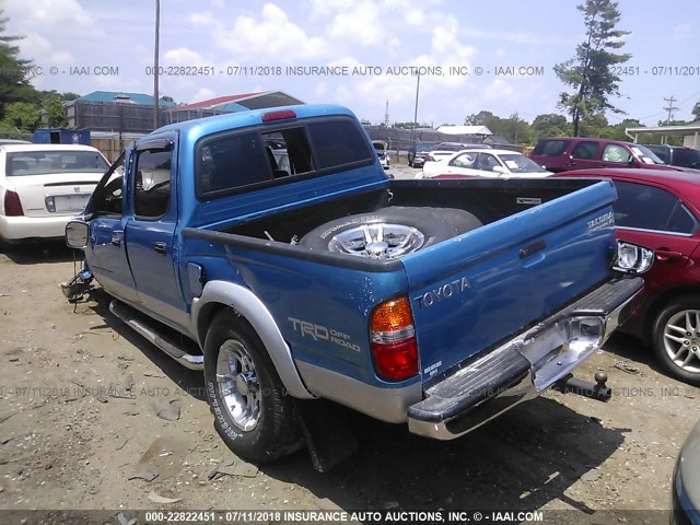 5TEGN92N74Z358487 - 2004 TOYOTA TACOMA DOUBLE CAB PRERUNNER BLUE photo 3