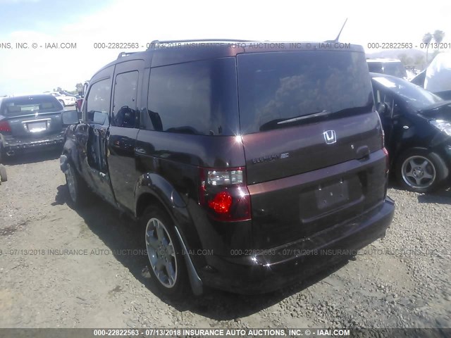 5J6YH18927L016529 - 2007 HONDA ELEMENT SC Dark Brown photo 3