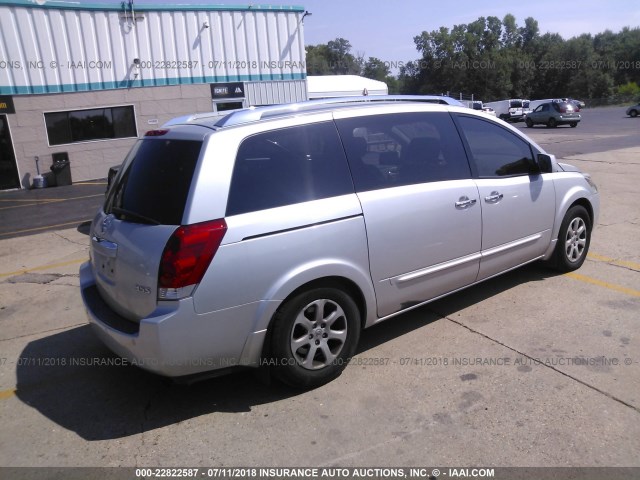 5N1BV28U28N116775 - 2008 NISSAN QUEST S/SE/SL SILVER photo 4