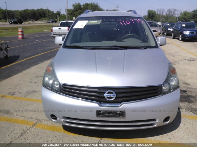 5N1BV28U28N116775 - 2008 NISSAN QUEST S/SE/SL SILVER photo 6