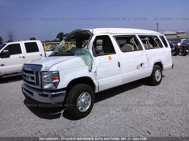 1FBSS3BLXDDA71284 - 2013 FORD ECONOLINE E350 SUPER DUTY WAGON WHITE photo 2