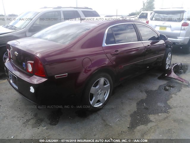 1G1ZJ57738F266358 - 2008 CHEVROLET MALIBU 2LT BURGUNDY photo 4