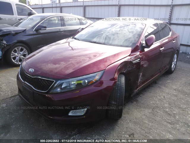 5XXGN4A71FG369475 - 2015 KIA OPTIMA EX RED photo 2