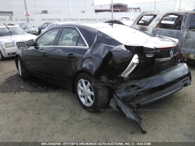 1G6DF577180140380 - 2008 CADILLAC CTS BLACK photo 3