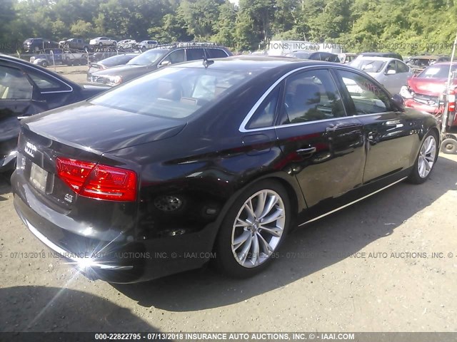 WAUAVAFD1BN002087 - 2011 AUDI A8 QUATTRO BLACK photo 4