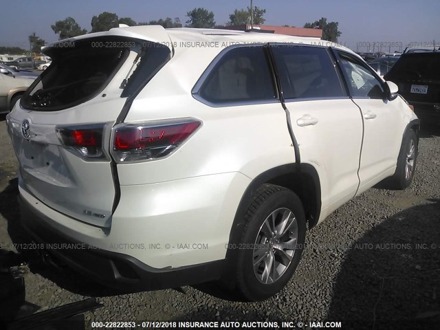 5TDBKRFH2FS195576 - 2015 TOYOTA HIGHLANDER LE/LE PLUS WHITE photo 4