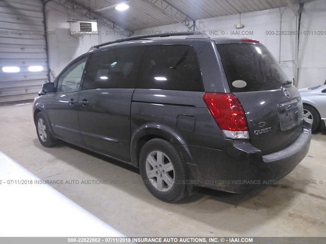 5N1BV28U36N122811 - 2006 NISSAN QUEST S/SE/SL GRAY photo 3