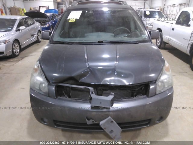 5N1BV28U36N122811 - 2006 NISSAN QUEST S/SE/SL GRAY photo 6