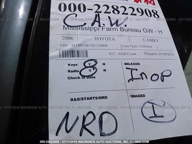 4T1BE32K76U129098 - 2006 TOYOTA CAMRY LE/XLE/SE 绿色 照片 7