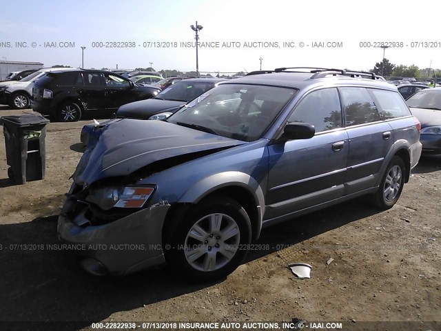 4S4BP61C257304103 - 2005 SUBARU LEGACY OUTBACK 2.5I BLUE photo 2