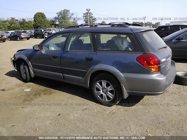 4S4BP61C257304103 - 2005 SUBARU LEGACY OUTBACK 2.5I BLUE photo 3