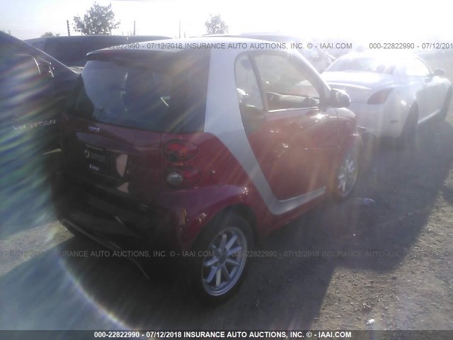 WMEEJ3BA9EK775761 - 2014 SMART FORTWO PURE/PASSION RED photo 4