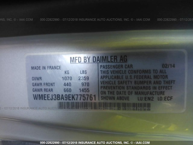 WMEEJ3BA9EK775761 - 2014 SMART FORTWO PURE/PASSION RED photo 9