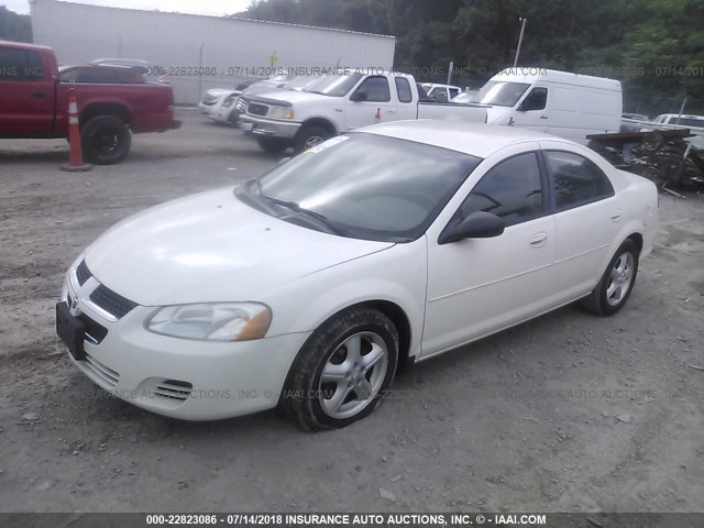 1B3EL46R65N616291 - 2005 DODGE STRATUS SXT WHITE photo 2