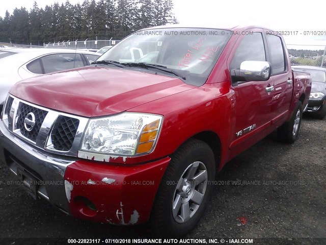 1N6AA07A35N550882 - 2005 NISSAN TITAN XE/SE/LE RED photo 2