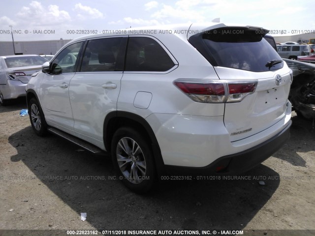 5TDZKRFH0FS085561 - 2015 TOYOTA HIGHLANDER LE/LE PLUS WHITE photo 3