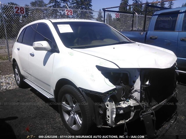 2HNYD2H38CH523195 - 2012 ACURA MDX TECHNOLOGY WHITE photo 1