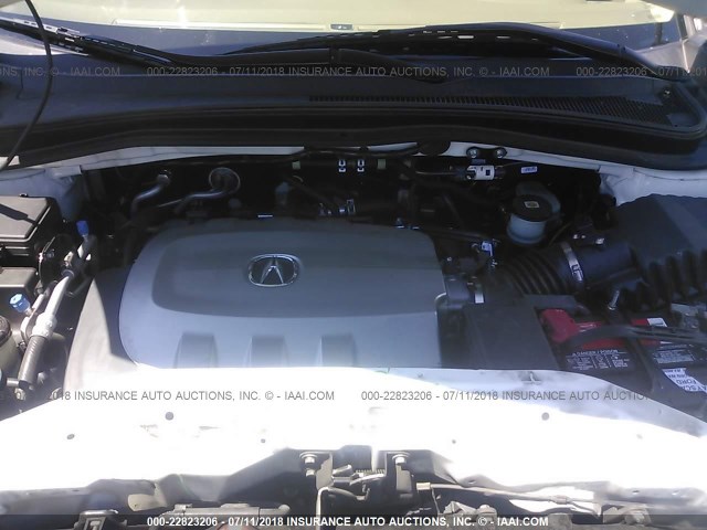 2HNYD2H38CH523195 - 2012 ACURA MDX TECHNOLOGY WHITE photo 10