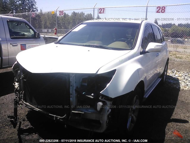 2HNYD2H38CH523195 - 2012 ACURA MDX TECHNOLOGY WHITE photo 2