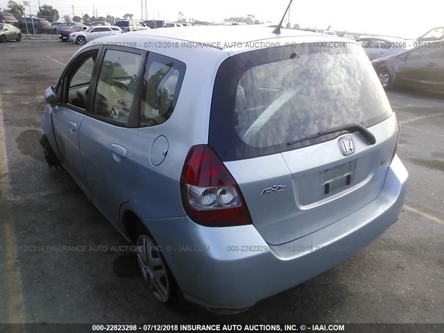 JHMGD38447S002133 - 2007 HONDA FIT BLUE photo 3