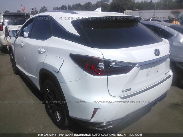 2T2ZZMCA1HC039394 - 2017 LEXUS RX 350/BASE/F SPORT WHITE photo 3