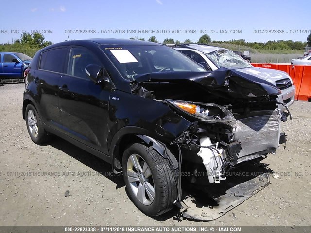 KNDPBCA26C7241177 - 2012 KIA SPORTAGE LX BLACK photo 1