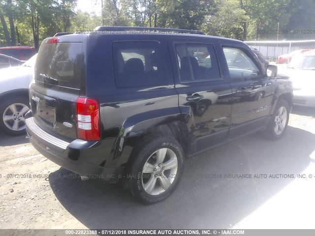 1C4NJRFB3ED852018 - 2014 JEEP PATRIOT LATITUDE BLACK photo 4