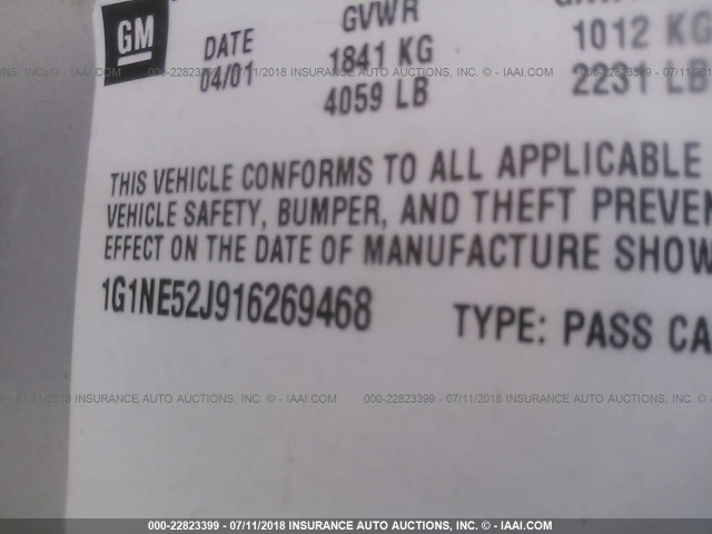 1G1NE52J916269468 - 2001 CHEVROLET MALIBU LS Gümüş foto 9