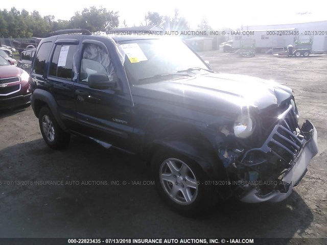 1J4GL48K14W271231 - 2004 JEEP LIBERTY SPORT BLUE photo 1