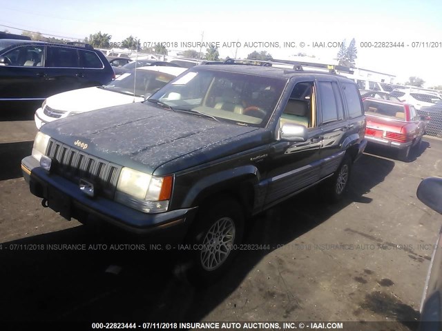 1J4GZ78Y7RC205537 - 1994 JEEP GRAND CHEROKEE LIMITED GREEN photo 2