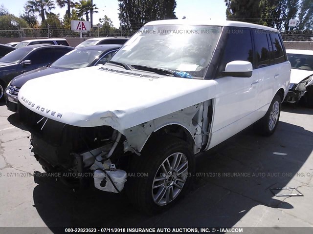 SALME1D43CA387236 - 2012 LAND ROVER RANGE ROVER HSE WHITE photo 2