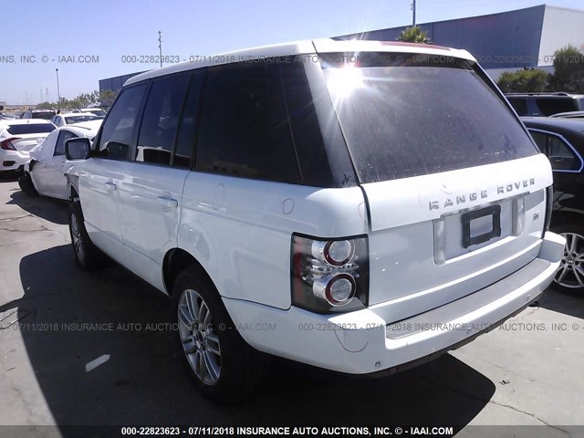 SALME1D43CA387236 - 2012 LAND ROVER RANGE ROVER HSE WHITE photo 3