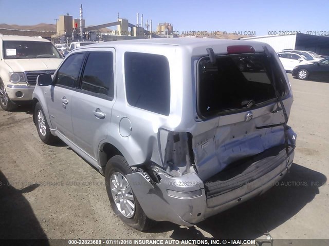 4M2CU87108KJ33964 - 2008 MERCURY MARINER PREMIER SILVER photo 3