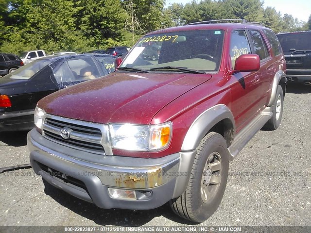 JT3HN86R7Y0272750 - 2000 TOYOTA 4RUNNER SR5 RED photo 2