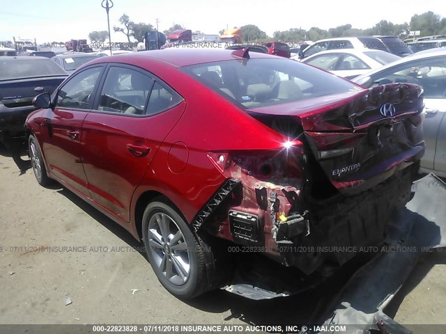 KMHD84LF7HU164993 - 2017 HYUNDAI ELANTRA SE/VALUE/LIMITED RED photo 3