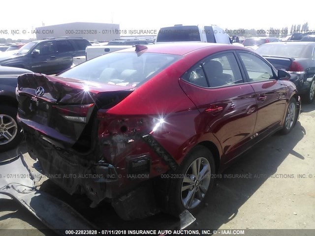 KMHD84LF7HU164993 - 2017 HYUNDAI ELANTRA SE/VALUE/LIMITED RED photo 4