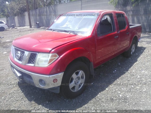 1N6AD07W55C458137 - 2005 NISSAN FRONTIER CREW CAB LE/SE/OFF ROAD RED photo 2