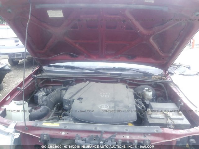 3TMJU62N39M089075 - 2009 TOYOTA TACOMA DOUBLE CAB PRERUNNER RED photo 10