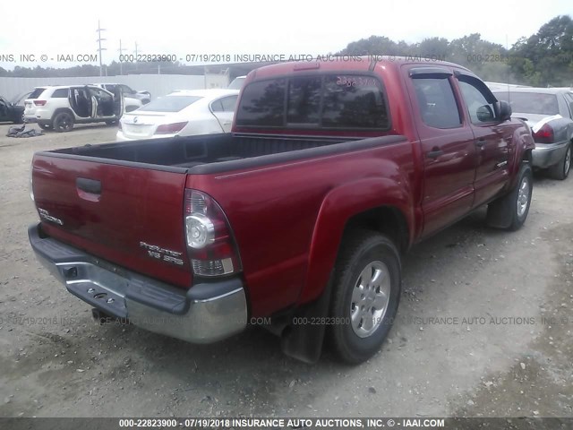 3TMJU62N39M089075 - 2009 TOYOTA TACOMA DOUBLE CAB PRERUNNER RED photo 4