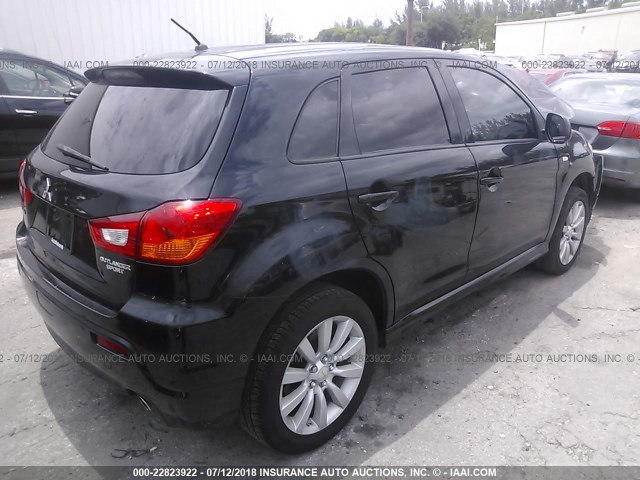 JA4AP4AU5BZ010590 - 2011 MITSUBISHI OUTLANDER SPORT SE BLACK photo 4