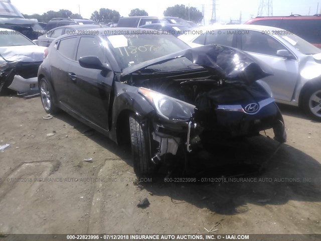 KMHTC6AD7DU118078 - 2013 HYUNDAI VELOSTER BLACK photo 1